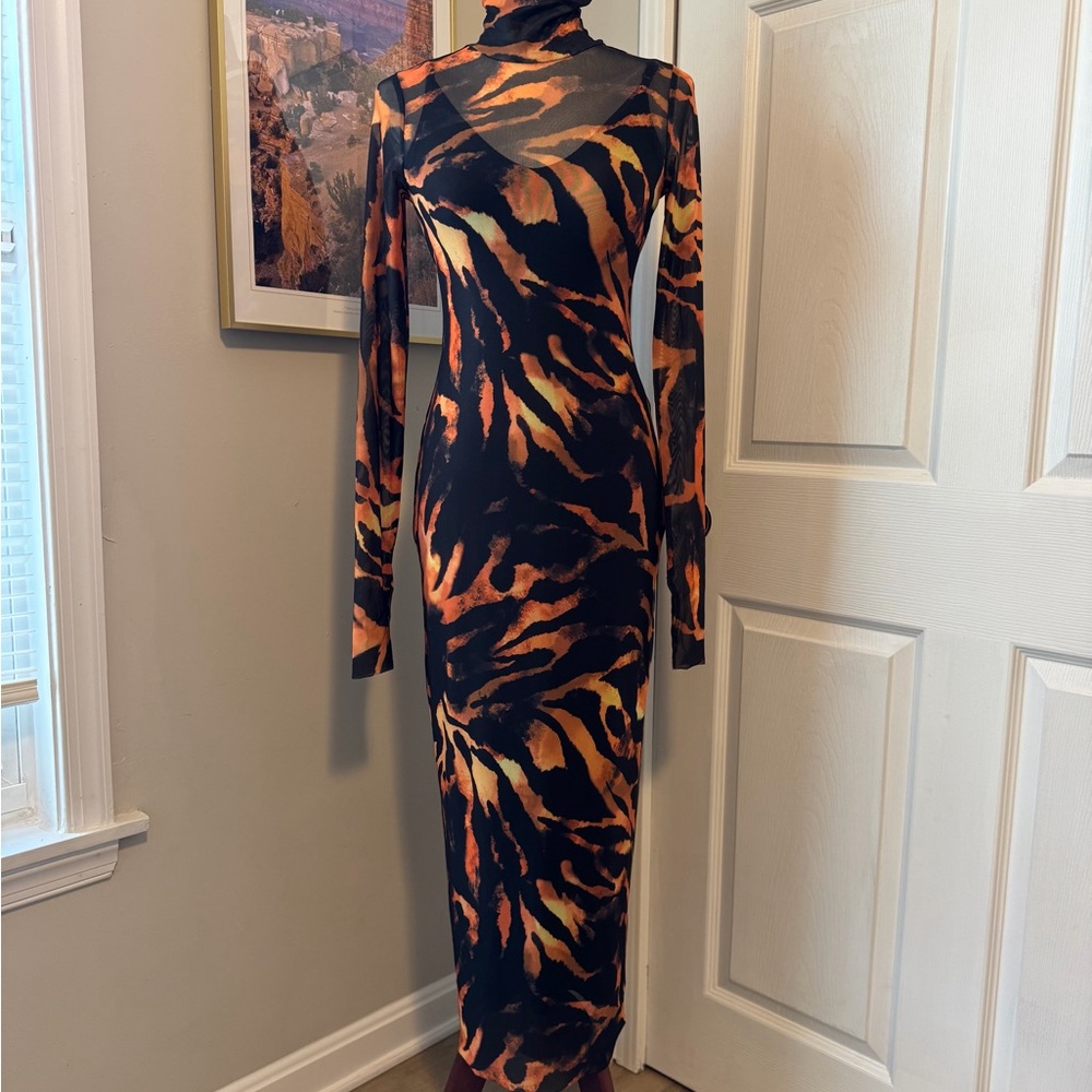 Fierce Long Sleeve Tiger Print Dress